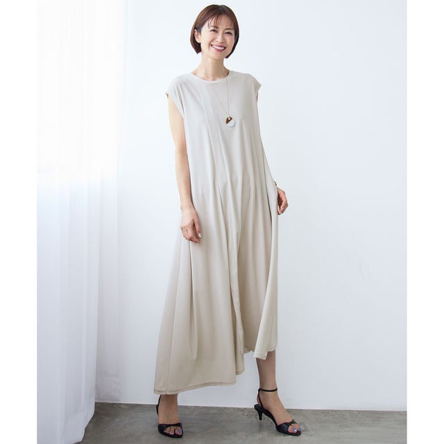 【17号サイズまで展開・カタログ掲載・WEB先行販売】ストレッチアムンゼン ワンピース （ベージュ）