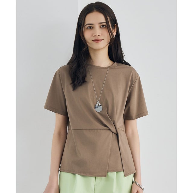 ツイストディテール Tシャツ （ブラウン）