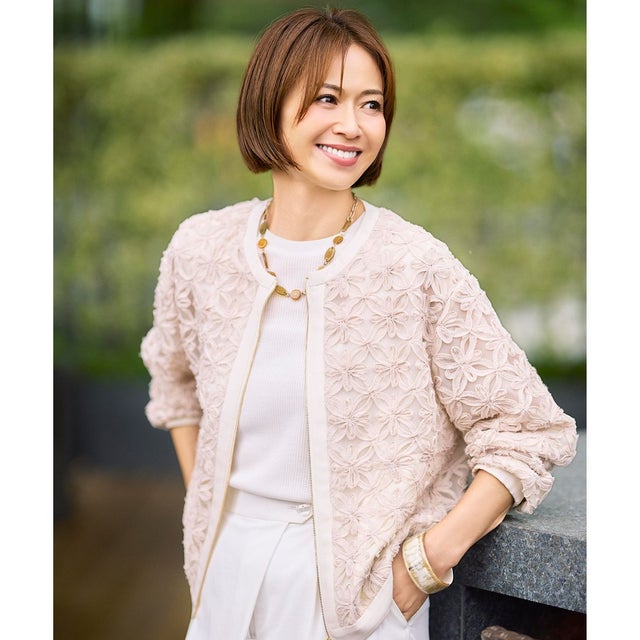 【17号サイズまで展開・累計1000枚突破・SHIHOさん着用・WEB先行販売・新色追加】テープエンブロイダリー ブルゾン （［新色］ライトベージュ）