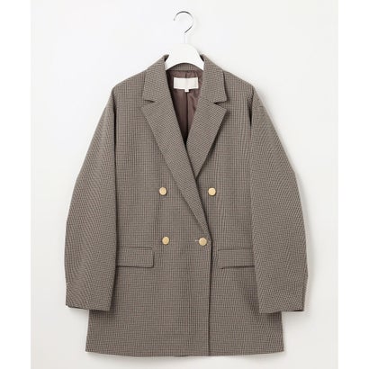 【SHIHOさん着用・オンオフ活躍・品よく決まる】チェックパターン ジャコット （キャラメル(ガンクラブ)）｜詳細画像
