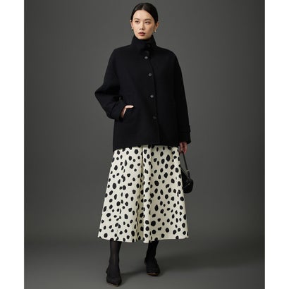 【SHIHOさん着用・主役級・華やか】ダルメシアンドットプリント スカート （ダルメシアン(オフ×ブラック)）｜詳細画像