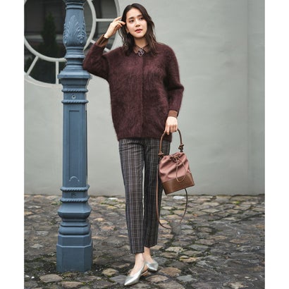 【カタログ掲載・秋の始まりに】ダブルウールファーニット アウター （ブルー）｜詳細画像