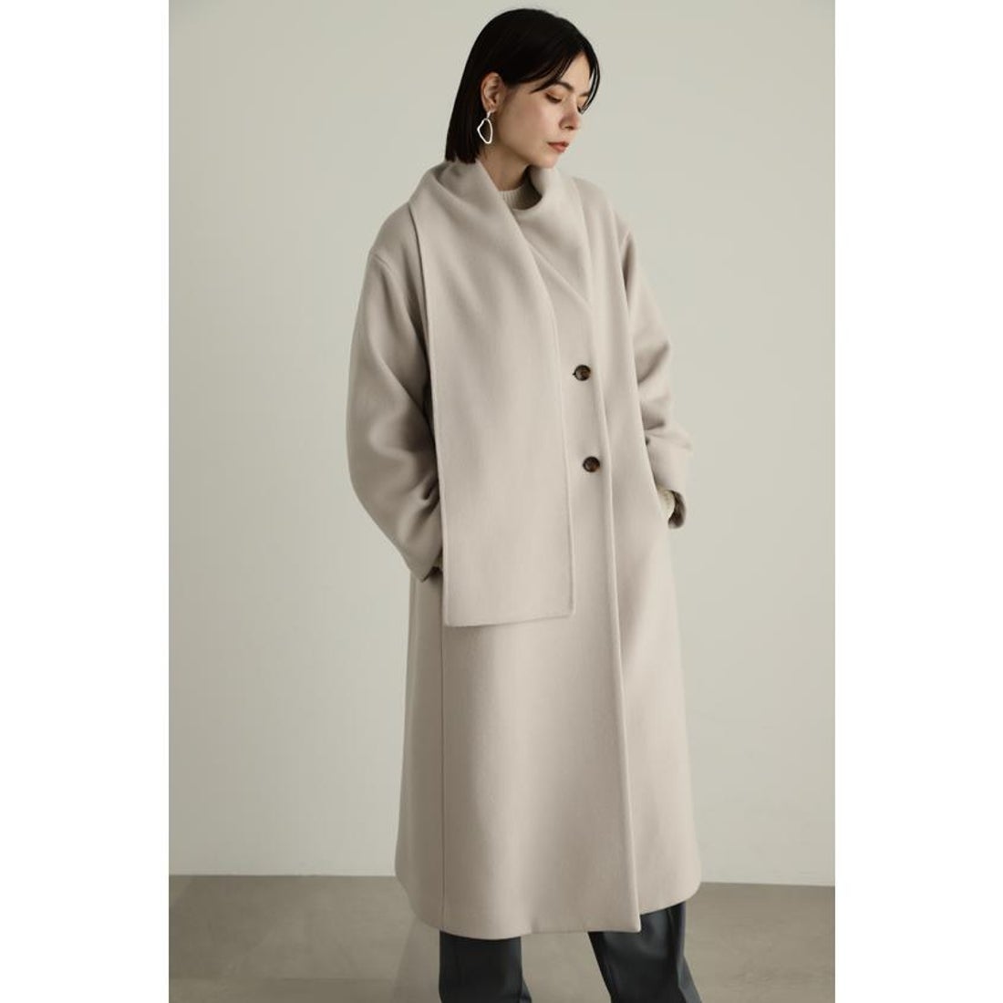 ジル スチュアート JILL STUART ストールドッキングコート （グレー 