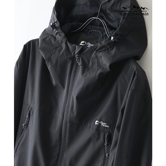 RAGGED MOUNTAIN CHESHIRE 切替 マウンテンパーカー オーバーサイズ 撥水 防風 メンズ ユニセックス 耐水圧10、000mm  ウインドブレーカー 軽量 （ブラック）