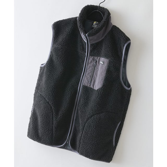 RAGGED MOUNTAI GRAFTON 防風 防寒 ボア ベスト スタンドカラー フリース メンズ ユニセックス アウトドアウェア ラギッドマウンテン （ブラック）