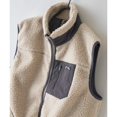 ジーンズメイト JEANS MATE RAGGED MOUNTAI GRAFTON 防風 防寒 ボア ベスト スタンドカラー フリース メンズ ユニセックス アウトドアウェア ラギッドマウンテン （ベージュ）｜詳細画像