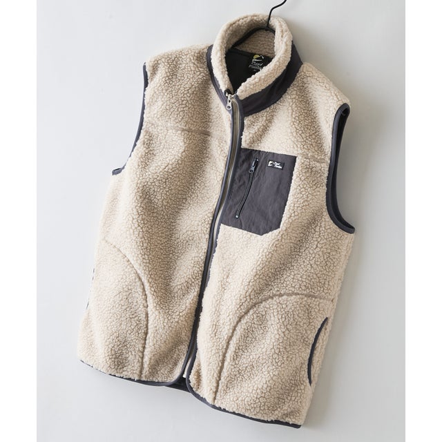 RAGGED MOUNTAI GRAFTON 防風 防寒 ボア ベスト スタンドカラー フリース メンズ ユニセックス アウトドアウェア ラギッドマウンテン （ベージュ）