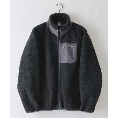 RAGGED MOUNTAI GRAFTON 防風 防寒 ボア ブルゾン スタンドカラー フリースジャケット メンズ ユニセックス アウトドアウェア ラギッドマウンテン （ブラック）｜詳細画像