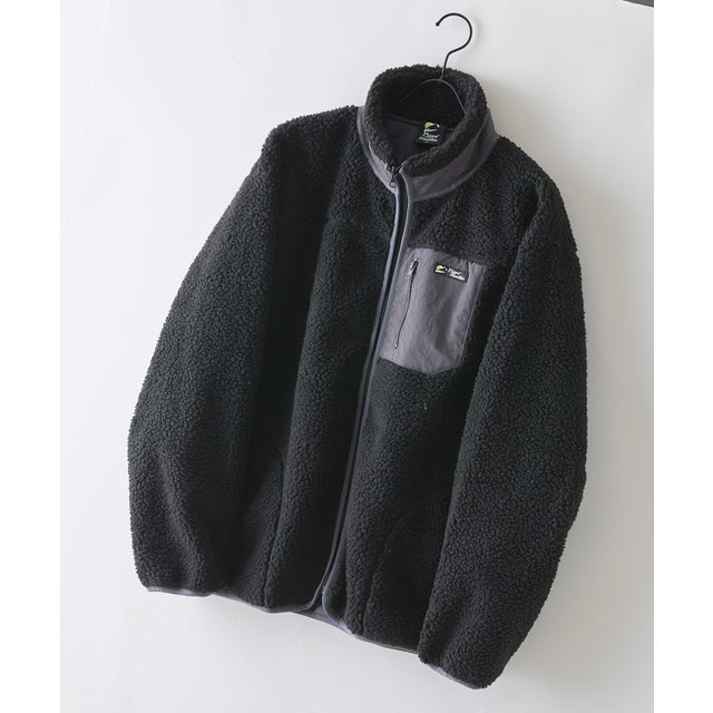 RAGGED MOUNTAI GRAFTON 防風 防寒 ボア ブルゾン スタンドカラー フリースジャケット メンズ ユニセックス アウトドアウェア ラギッドマウンテン （ブラック）