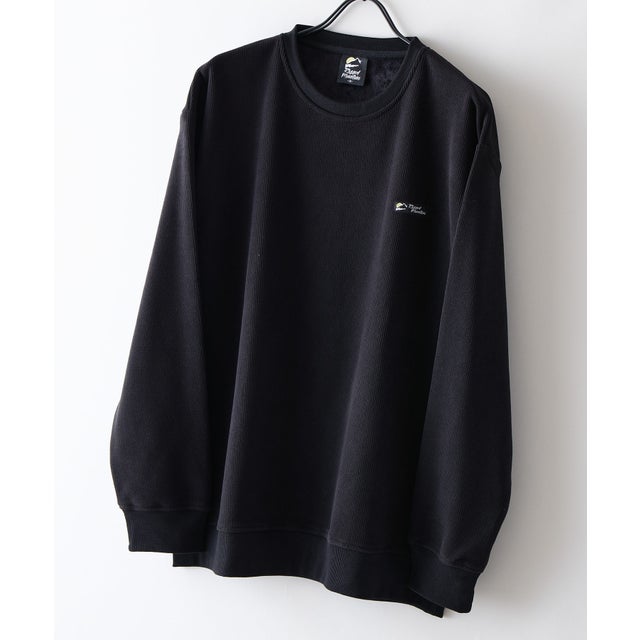 RAGGED MOUNTAIN HOLLIS ブロック サーマル 裏ボア シャギーボア トレーナー メンズ ユニセックス  防寒 部屋着 スウェット あったか リラックス 秋 冬 アウトドア ウェア （ブラック）