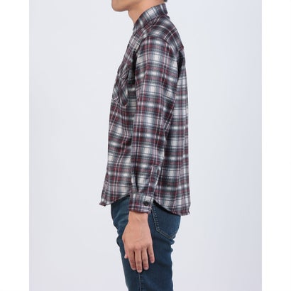 ジーンズメイト JEANS MATE RAGGED MOUNTAIN MASON 裏地 フリース ボンディング チェック カットシャツ メンズ ユニセックス 保温 防寒 ルーズシルエット  ライトアウター タウンユース アウトドア （レッド）｜詳細画像