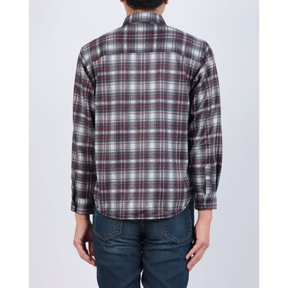 ジーンズメイト JEANS MATE RAGGED MOUNTAIN MASON 裏地 フリース ボンディング チェック カットシャツ メンズ ユニセックス 保温 防寒 ルーズシルエット  ライトアウター タウンユース アウトドア （レッド）｜詳細画像