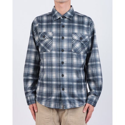 ジーンズメイト JEANS MATE RAGGED MOUNTAIN MASON 裏地 フリース ボンディング チェック カットシャツ メンズ ユニセックス 保温 防寒 ルーズシルエット  ライトアウター タウンユース アウトドア （スミクロ）｜詳細画像