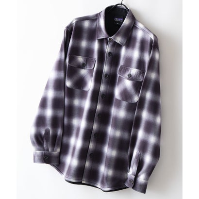 RAGGED MOUNTAIN MASON 裏地 フリース ボンディング チェック カットシャツ メンズ ユニセックス 保温 防寒 ルーズシルエット  ライトアウター タウンユース アウトドア （ブラック）｜詳細画像