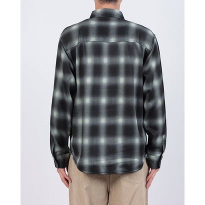 RAGGED MOUNTAIN MASON 裏地 フリース ボンディング チェック カットシャツ メンズ ユニセックス 保温 防寒 ルーズシルエット  ライトアウター タウンユース アウトドア （ブラック）｜詳細画像