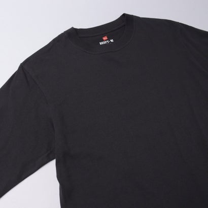 ジーンズメイト JEANS MATE 【HANES】BEFFY ビーフィー H5186 ロング スリーブ Tシャツ コットン100% ヘビーウェイト タフで型崩れしにくい  （ブラック）ヘインズ 定番 肉厚｜詳細画像