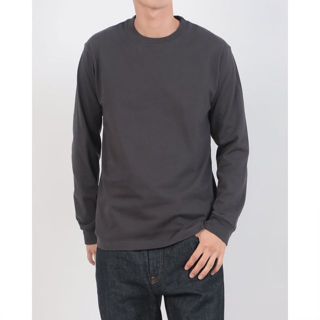 【HANES】BEFFY ビーフィー H5186 ロング スリーブ Tシャツ コットン100% ヘビーウェイト タフで型崩れしにくい （スミクロ）
