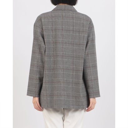 C-FORT POINT W テーラードジャケット ルーズシルエット レディース 金ボタン こなれ感 クラシカル オンオフ 羽織 ライトアウター （グレー）｜詳細画像