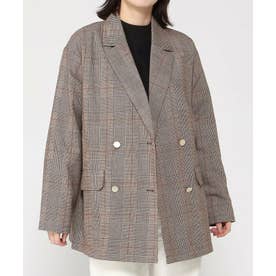 C-FORT POINT W テーラードジャケット ルーズシルエット レディース 金ボタン こなれ感 クラシカル オンオフ 羽織 ライトアウター （グレー）
