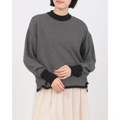 ジーンズメイト JEANS MATE C-FORT POINT コットン ニット ハイネック  レディース インナー コーデ 上品 きれいめ ふんわり 軽やか ハイゲージ （チャコールグレー）｜詳細画像