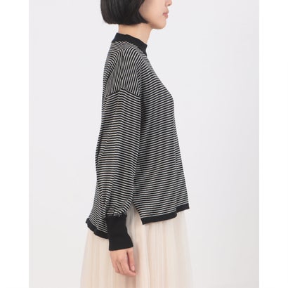 ジーンズメイト JEANS MATE C-FORT POINT コットン ニット ハイネック  レディース インナー コーデ 上品 きれいめ ふんわり 軽やか ハイゲージ （チャコールグレー）｜詳細画像