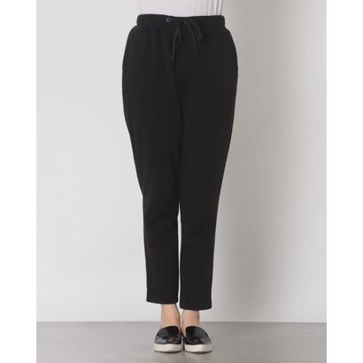 C-FORT POINT スウェット テーパードパンツ レディース すっきり見え きれいめ ウエストドロスト仕様 暖かい 保温 お出掛け リラックスウェア （ブラック）｜詳細画像