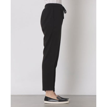 C-FORT POINT スウェット テーパードパンツ レディース すっきり見え きれいめ ウエストドロスト仕様 暖かい 保温 お出掛け リラックスウェア （ブラック）｜詳細画像