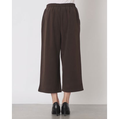 ジーンズメイト JEANS MATE C-FORT POINT ツイル ワイド クロップドパンツ ゆったり ワイドシルエット 両面起毛加工 レディース レーヨン混 なめらか 上品 きれいめ カジュアル デイリーユース （ブラウン）｜詳細画像