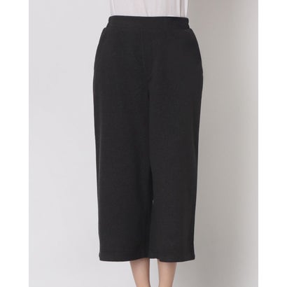 C-FORT POINT ツイル ワイド クロップドパンツ ゆったり ワイドシルエット 両面起毛加工 レディース レーヨン混 なめらか 上品 きれいめ カジュアル デイリーユース （チャコールグレー）｜詳細画像