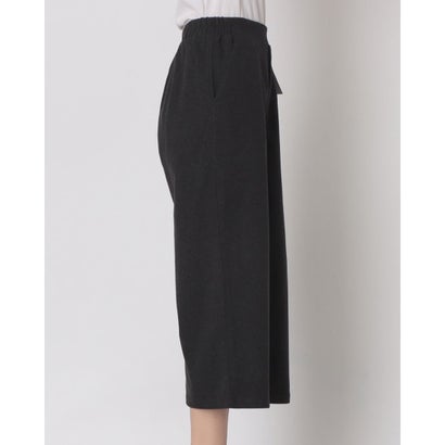 C-FORT POINT ツイル ワイド クロップドパンツ ゆったり ワイドシルエット 両面起毛加工 レディース レーヨン混 なめらか 上品 きれいめ カジュアル デイリーユース （チャコールグレー）｜詳細画像