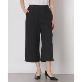 C-FORT POINT ツイル ワイド クロップドパンツ ゆったり ワイドシルエット 両面起毛加工 レディース レーヨン混 なめらか 上品 きれいめ カジュアル デイリーユース （チャコールグレー）