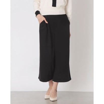 C-FORT POINT ツイル ワイド クロップドパンツ ゆったり ワイドシルエット 両面起毛加工 レディース レーヨン混 なめらか 上品 きれいめ カジュアル デイリーユース （ブラック）｜詳細画像