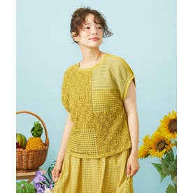 Parche レースパッチワークカットソー （イエロー）