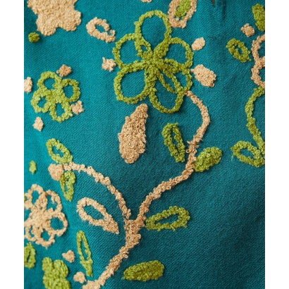 インドウール フラワー刺繍ツイルブラウス （ネイビー）｜詳細画像