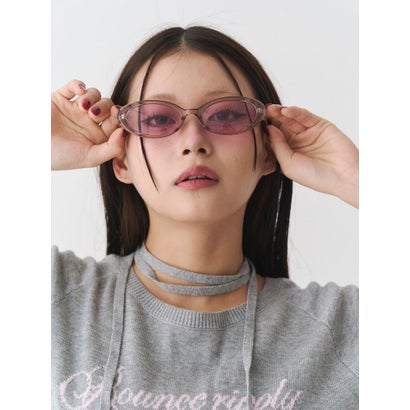 スリムラウンドカラーサングラス （ピンク）｜詳細画像