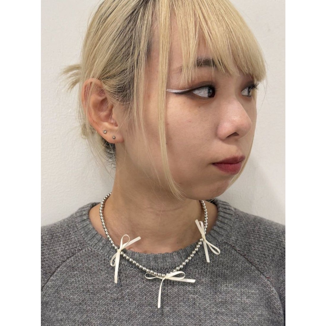 ジュエティ jouetie ミニリボンモチーフネックレス （シルバー 
