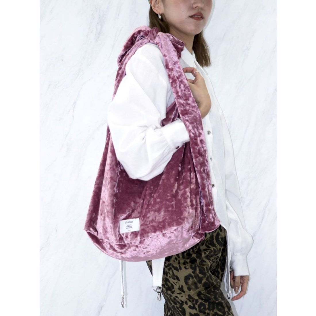 ジュエティ jouetie ベロアリボントートBag （アイボリー） -靴 
