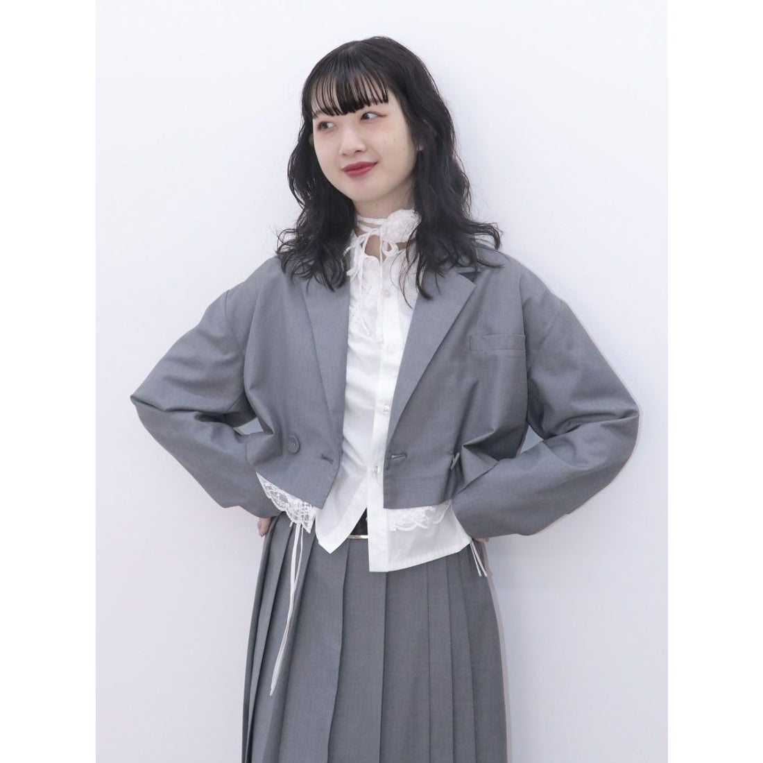 レディース jouetie ヘムレースセットアップ レッド