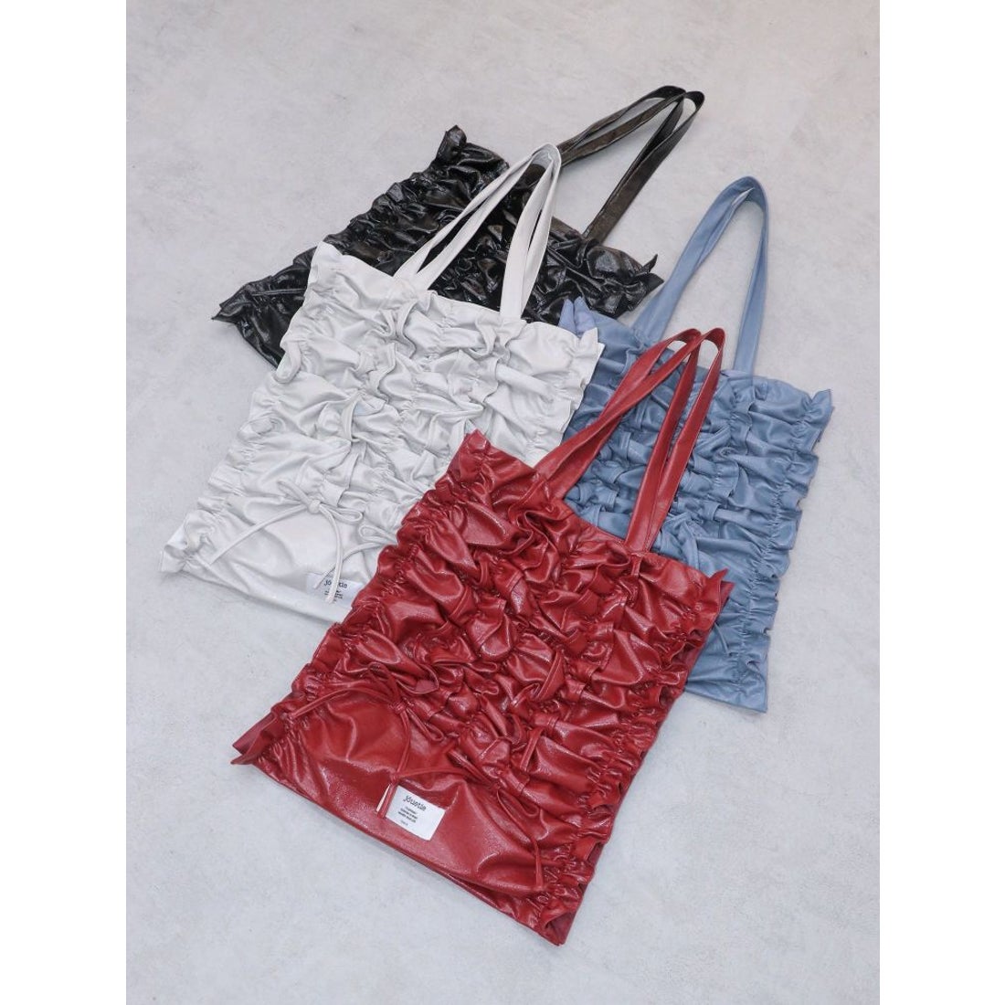 ジュエティ jouetie リボンギャザートートBAG （ブルー） -靴