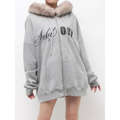 ジュエティ jouetie ファードッキングルーズジップフーディ （カーキ）｜詳細画像
