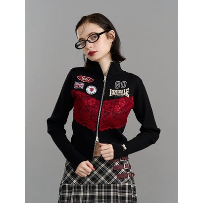 【LONSDALE×jouetie】ZIPニットカーデ （ネイビー）｜詳細画像