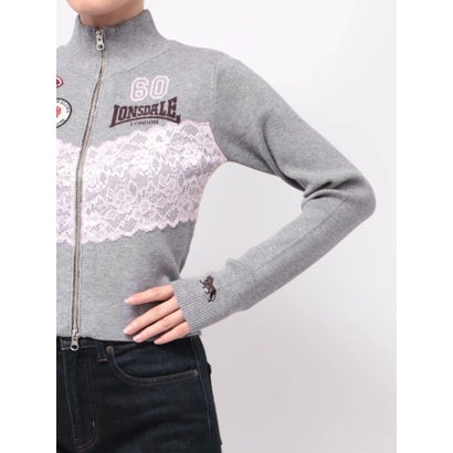 【LONSDALE×jouetie】ZIPニットカーデ （ネイビー）｜詳細画像