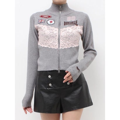 【LONSDALE×jouetie】ZIPニットカーデ （ネイビー）｜詳細画像