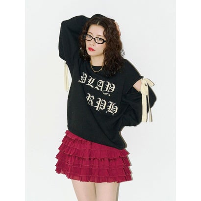 レースドッキングティアードスカパン （ボルドー）｜詳細画像