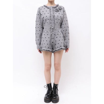 ローズフリルニットショートパンツ （グレー）｜詳細画像