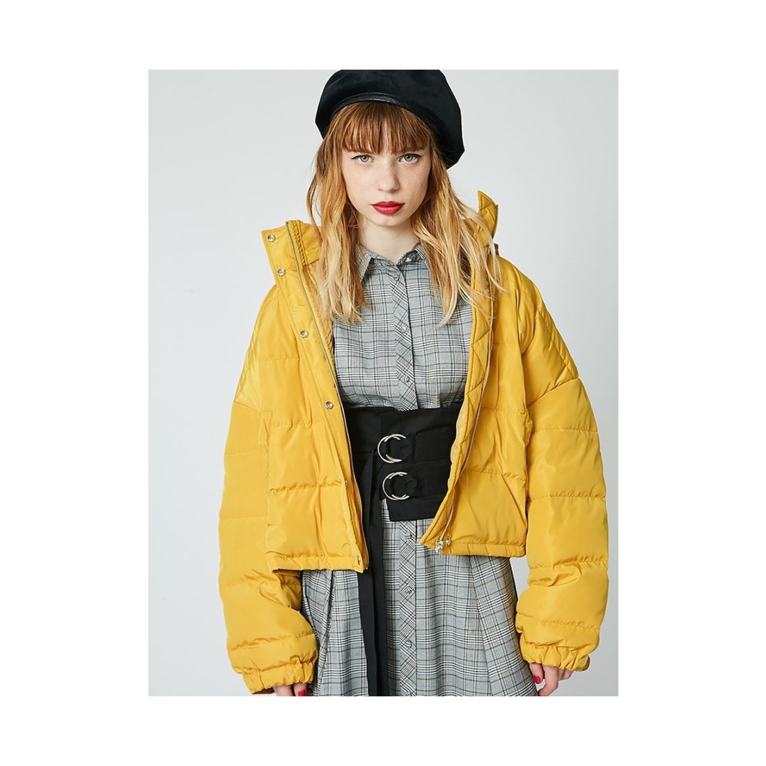 jouetie BIGカラーフードダウン イエロー -ファッション通販 FASHION 