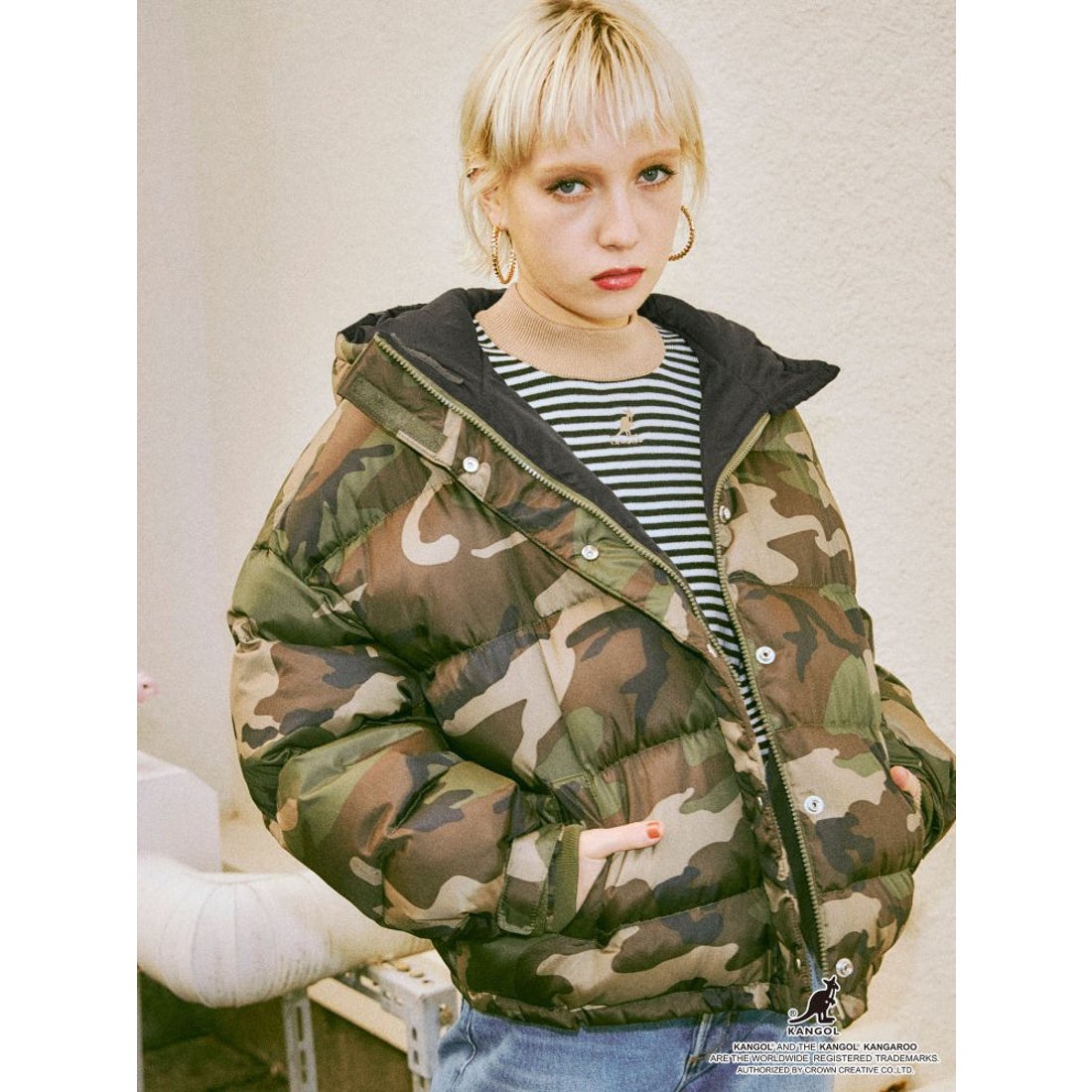 jouetie リバーシブルカラーダウン（モカ） -ファッション通販 FASHION 
