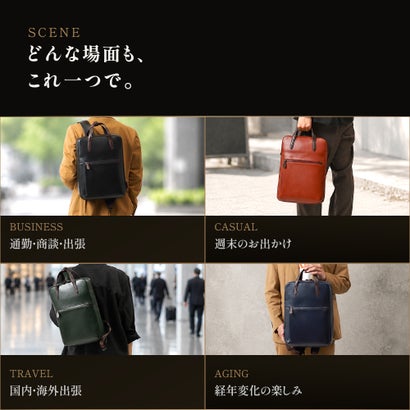 アクセントカラーが効いたベーシックなスクエアリュック （ブラウン）｜詳細画像