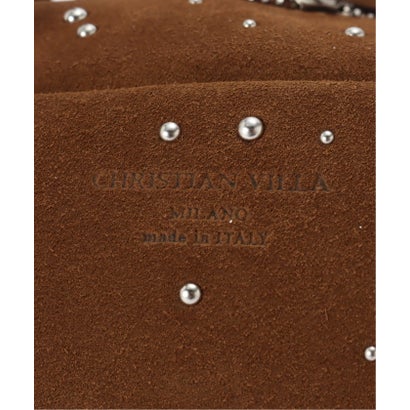 【CHRISTIAN VILLA /クリスチャン ヴィラ】スタッズスウェードBAG L （キャメル）｜詳細画像
