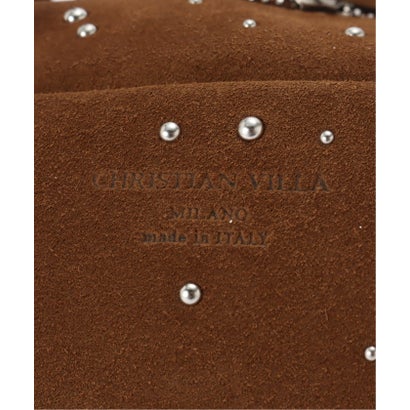 【CHRISTIAN VILLA /クリスチャン ヴィラ】スタッズスウェードBAG L （キャメル）｜詳細画像
